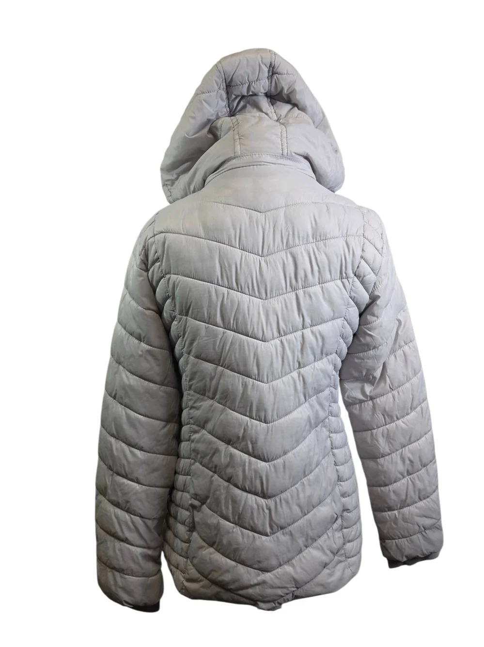 Xersion Light Gray Quilted Hooded Puffer Jacket